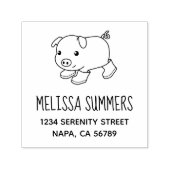 Schattige biggetvarken in rubberen laarzen Adres Zelfinktende Stempel (Design)