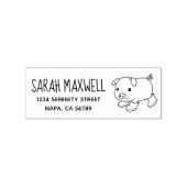 Schattige biggetvarken in rubberlaarzen retouradre rubberstempel (Afrduk)