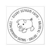 Schattige biggetvarken in rubberlaarzen Zakelijk a Zelfinktende Stempel (Design)