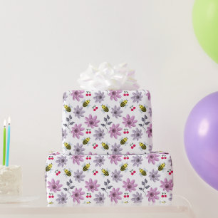 Schattige Bij Bloemmotief Cottagecore Esthetiek Ro Cadeaupapier