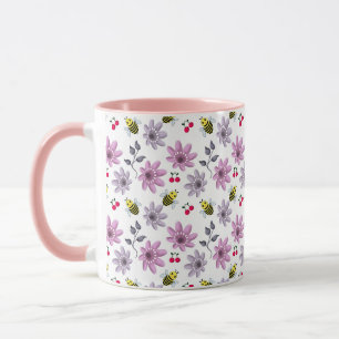 Schattige Bij Bloemmotief Cottagecore Esthetiek Ro Mok