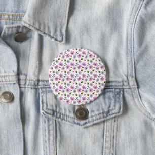 Schattige Bij Bloemmotief Cottagecore Esthetiek Ro Ronde Button 7,6 Cm