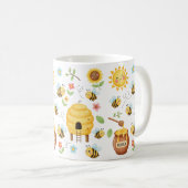 Schattige Bij en Bijenkorf Koffiemok (Voorkant rechts)