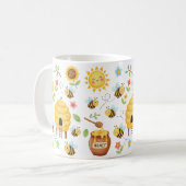 Schattige Bij en Bijenkorf Koffiemok (Voorkant links)