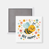 Schattige bij Happy Square Magnet (Voorkant / Achterkant)
