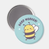 Schattige Bij Harde Werker Doodle Magneet (Voorkant / Achterkant)