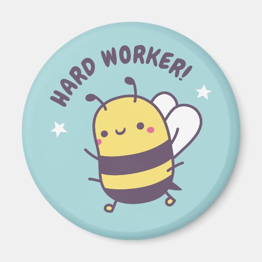 Schattige Bij Harde Werker Doodle Magneet (Voorkant)