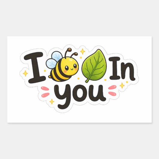 Schattige Bij Ik Hou Van Jou Sticker – Aardige Hon (Voorkant)