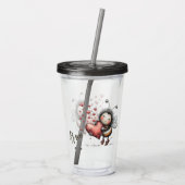 Schattige Bij met Hart Acryl Drinkbeker (Achterkant)
