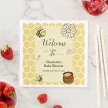 Schattige Bij met Zoete Honing Baby Shower