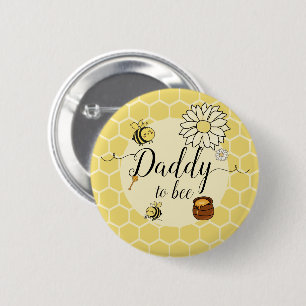 Schattige Bij met Zoete Honing Toekomstige Vader K Ronde Button 5,7 Cm