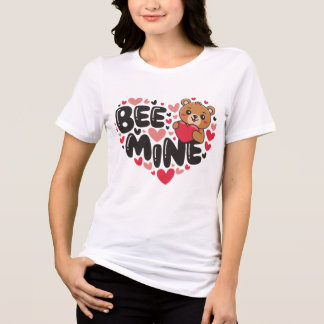 Schattige Bij Mijne Teddydbeer Valentijnsdag Tri-Blend Shirt