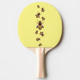 Schattige bij-thema gele Ping Pong Paddle Tafeltennisbatje
