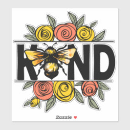 Schattige Bij Wees Aardig Oranje Gele Bloemen Sticker