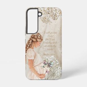 Schattige Bijbel zwangere vrouw kant Organza strik Samsung Galaxy Hoesje
