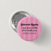 Schattige Bijbeltekst Gestreepte Roze Christelijk Ronde Button 3,2 Cm (Voorkant /achterkant)