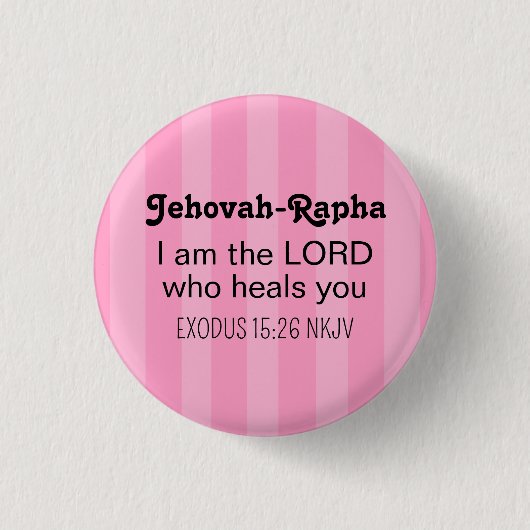 Schattige Bijbeltekst Gestreepte Roze Christelijk Ronde Button 3,2 Cm (Voorkant)