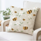 Schattige Bijen en Bloemen Sierkussen