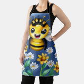 Schattige Bijen in een Flower Garden Waterverf Schort (Insitu)