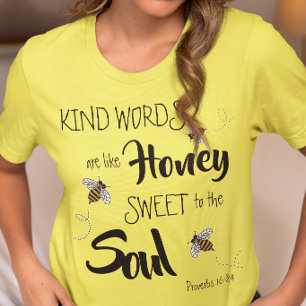 Schattige Bijen Soort Woord Als Honing Modern Geel T-shirt