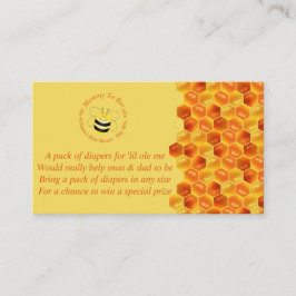 Schattige Bijen thema Baby shower Luier Raffle Kaa Informatiekaartje