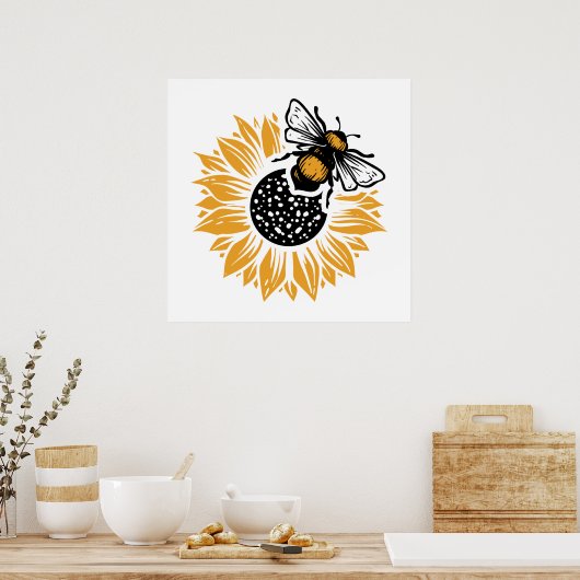 schattige bijeninsectenliefhebbers poster (Keuken)