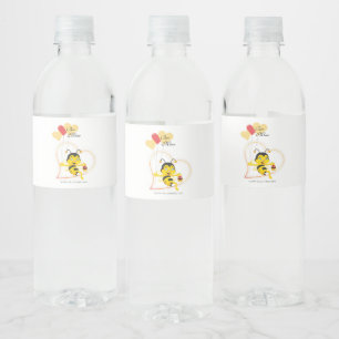 Schattige bijenmijn Valentijnsdag BijenCartoon Waterfles Etiket