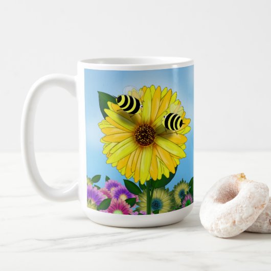 Schattige bijenpaar koffiemok (Met donut)
