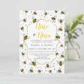 Schattige Bijenpatroon Spaans Geslacht Reveal Kaart (Staand voorkant)