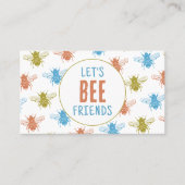 Schattige bijenpatroon speeldatum Moeder Kinder za Contactkaartje (Voorkant)