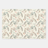 schattige bike houdt van betegeld patroon inpakpapier vel (Voorkant 2)