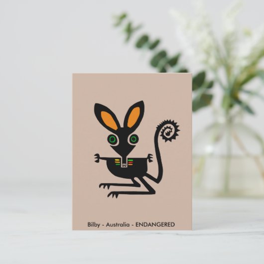 Schattige BILBY - Bedreigd dier - buideldier - Briefkaart (Staand voorkant)