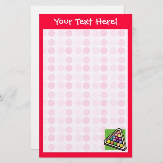 Schattige biljart briefpapier (Voorkant / Achterkant)