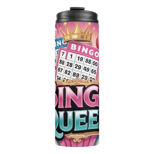 Schattige Bingo Koningin Thermosbeker (Voorkant)