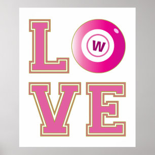 Schattige Bingo Lover Voeg je Initiaal toe Poster