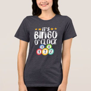 Schattige Bingo uur woordkunst Tri-Blend Shirt