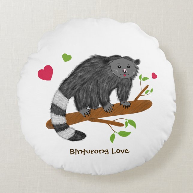 Schattige Binturong Liefde Rond Kussen (Voorkant)