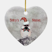 Schattige Bird Baby's eerste kerstsieraad Keramisch Ornament (Achterkant)
