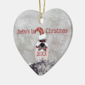 Schattige Bird Baby's eerste kerstsieraad Keramisch Ornament (Links)