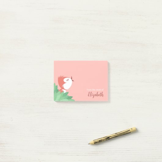 Schattige Bird Chick Sun Meisje Post-it® Notes (Op bureau)