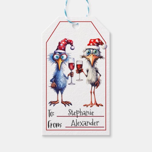Schattige Bird Christmas (13) Cadeau Labels Cadeaulabel (Voorkant)