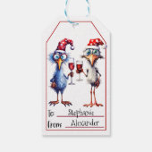 Schattige Bird Christmas (13) Cadeau Labels Cadeaulabel (Achterkant)