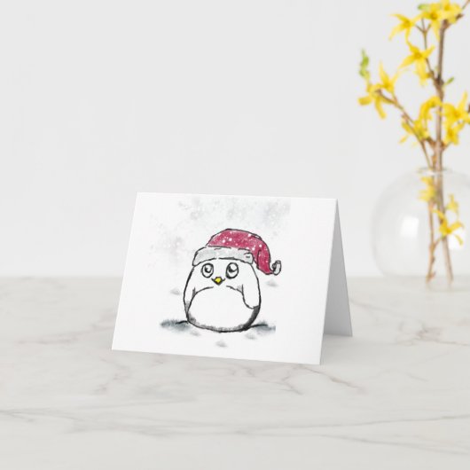 Schattige Bird Christmas Pet Kaart (Gele Bloem)