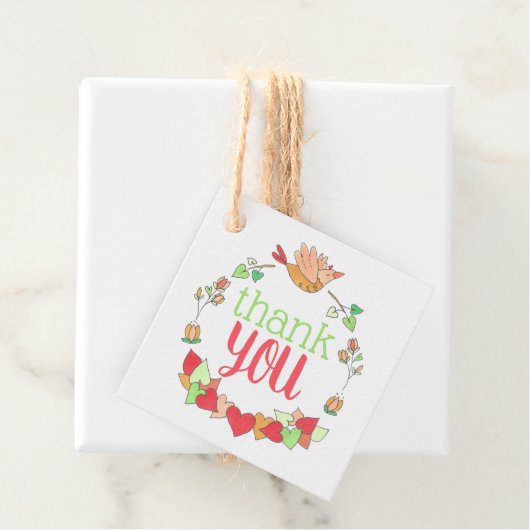 Schattige Bird dank u Bedankjes Labels (In situ)