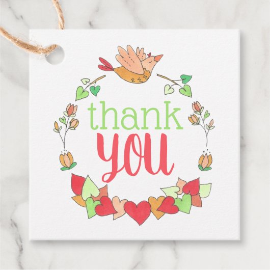 Schattige Bird dank u Bedankjes Labels (Voorkant)