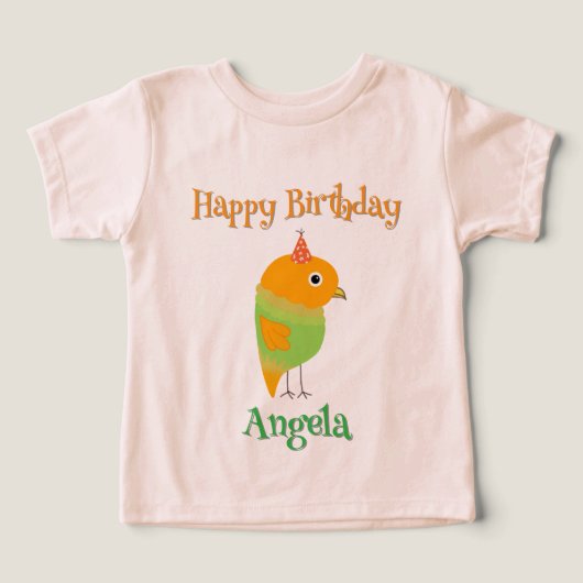 Schattige Bird Happy Birthday Gift-Girl Peuter T-s (Design voorkant)