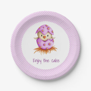 Schattige Bird Hatching Pink Papieren Bordje