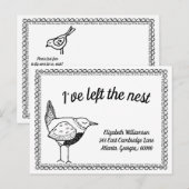 Schattige Bird heeft het nieuwe huisadres van Nest Aankondigingskaart (Voorkant / Achterkant)