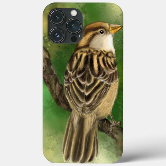 Schattige Bird iPhone Case Kleine Sparrow (Achterkant)