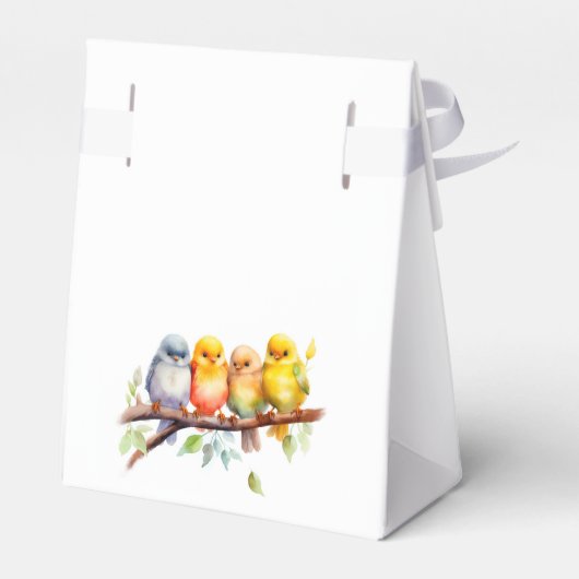 Schattige Bird on Tree Branch Baby shower Bedankdoosjes (Achterkant)